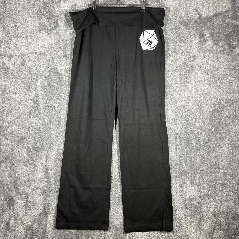 ThinkGeek Pants Womens 2XL Black Sweatpants D20 D&D Natural 20